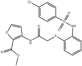 METHYL 3-((2-[(2-([(4-CHLOROPHENYL)SULFONYL]AMINO)PHENYL)SULFANYL]ACETYL)AMINO)-2-THIOPHENECARBOXYLATE Struktur