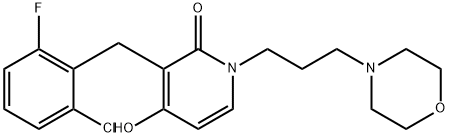 3-(2-CHLORO-6-FLUOROBENZYL)-4-HYDROXY-1-(3-MORPHOLINOPROPYL)-2(1H)-PYRIDINONE Struktur