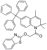 2-(BENZO[D]THIAZOL-2-YLOXY)-1-(2,2,4-TRIMETHYL-6-TRITYLQUINOLIN-1(2H)-YL)ETHANONE Struktur