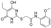 2-[(5-ETHYL-4-HYDROXY-6-OXO-1,6-DIHYDROPYRIMIDIN-2-YL)THIO]-N-(2-METHOXYPHENYL)ACETAMIDE Struktur