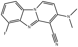 3-(DIMETHYLAMINO)-6-FLUOROPYRIDO[1,2-A][1,3]BENZIMIDAZOLE-4-CARBONITRILE Struktur