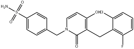 4-([3-(2-CHLORO-6-FLUOROBENZYL)-4-HYDROXY-2-OXO-1(2H)-PYRIDINYL]METHYL)BENZENESULFONAMIDE Struktur