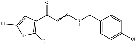 (E)-3-[(4-CHLOROBENZYL)AMINO]-1-(2,5-DICHLORO-3-THIENYL)-2-PROPEN-1-ONE Struktur