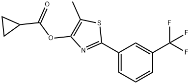 5-METHYL-2-[3-(TRIFLUOROMETHYL)PHENYL]-1,3-THIAZOL-4-YL CYCLOPROPANECARBOXYLATE Struktur