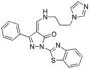 (Z)-4-((3-(1H-IMIDAZOL-1-YL)PROPYLAMINO)METHYLENE)-1-(BENZO[D]THIAZOL-2-YL)-3-PHENYL-1H-PYRAZOL-5(4H)-ONE Struktur