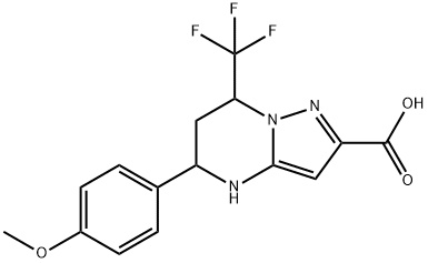 5-(4-METHOXYPHENYL)-7-TRIFLUOROMETHYL-4,5,6,7-TETRAHYDROPYRAZOLO[1,5-A]PYRIMIDINE-2-CARBOXYLIC ACID Struktur