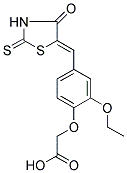 {2-ETHOXY-4-[(Z)-(4-OXO-2-THIOXO-1,3-THIAZOLIDIN-5-YLIDENE)METHYL]PHENOXY}ACETIC ACID Struktur