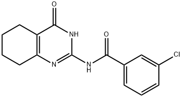 3-CHLORO-N-(4-OXO-3,4,5,6,7,8-HEXAHYDRO-2-QUINAZOLINYL)BENZENECARBOXAMIDE Struktur