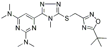 4-[5-[(5-TERT-BUTYL-1,2,4-OXADIAZOL-3-YL)METHYLTHIO]-4-METHYL-(4H)-1,2,4-TRIAZOL-3-YL]-N,N,N',N'-TETRAMETHYLPYRIMIDINE-2,6-DIAMINE Struktur