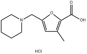 3-METHYL-5-PIPERIDIN-1-YLMETHYL-FURAN-2-CARBOXYLIC ACID HYDROCHLORIDE Struktur