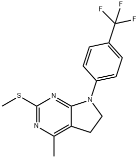 4-METHYL-2-(METHYLSULFANYL)-7-[4-(TRIFLUOROMETHYL)PHENYL]-6,7-DIHYDRO-5H-PYRROLO[2,3-D]PYRIMIDINE Struktur