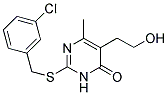 2-[(3-CHLOROBENZYL)SULFANYL]-5-(2-HYDROXYETHYL)-6-METHYL-4(3H)-PYRIMIDINONE Struktur