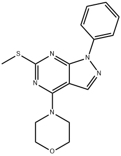 6-(METHYLSULFANYL)-4-MORPHOLINO-1-PHENYL-1H-PYRAZOLO[3,4-D]PYRIMIDINE Struktur