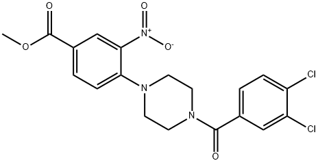 METHYL 4-[4-(3,4-DICHLOROBENZOYL)PIPERAZINO]-3-NITROBENZENECARBOXYLATE Struktur