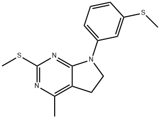 4-METHYL-2-(METHYLSULFANYL)-7-[3-(METHYLSULFANYL)PHENYL]-6,7-DIHYDRO-5H-PYRROLO[2,3-D]PYRIMIDINE Struktur