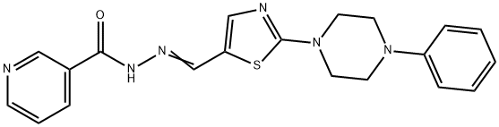 N'-((E)-[2-(4-PHENYLPIPERAZINO)-1,3-THIAZOL-5-YL]METHYLIDENE)NICOTINOHYDRAZIDE Struktur