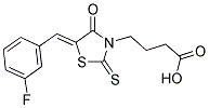 4-[5-(3-FLUORO-BENZYLIDENE)-4-OXO-2-THIOXO-THIAZOLIDIN-3-YL]-BUTYRIC ACID Struktur