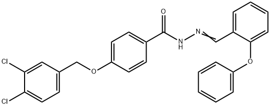 4-[(3,4-DICHLOROBENZYL)OXY]-N'-[(E)-(2-PHENOXYPHENYL)METHYLIDENE]BENZENECARBOHYDRAZIDE Struktur