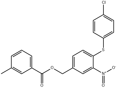 4-[(4-CHLOROPHENYL)SULFANYL]-3-NITROBENZYL 3-METHYLBENZENECARBOXYLATE Struktur