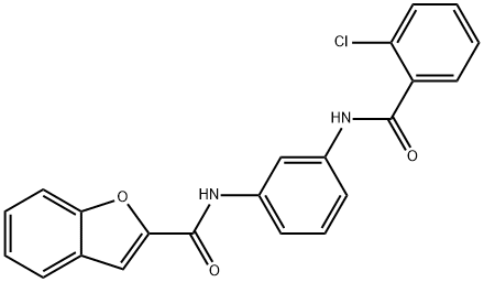 N-{3-[(2-CHLOROBENZOYL)AMINO]PHENYL}-1-BENZOFURAN-2-CARBOXAMIDE Struktur