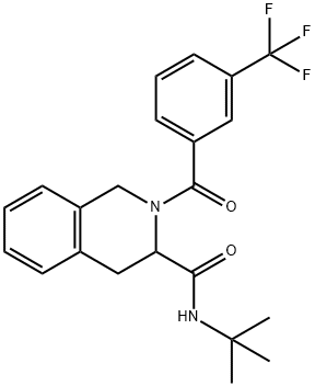 N-(TERT-BUTYL)-2-[3-(TRIFLUOROMETHYL)BENZOYL]-1,2,3,4-TETRAHYDRO-3-ISOQUINOLINECARBOXAMIDE Struktur