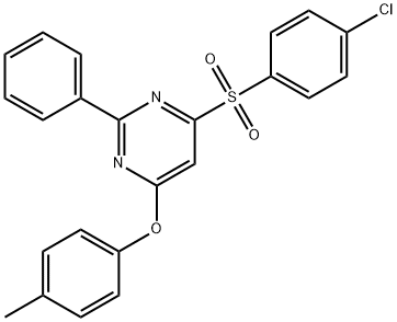 4-CHLOROPHENYL 6-(4-METHYLPHENOXY)-2-PHENYL-4-PYRIMIDINYL SULFONE Struktur