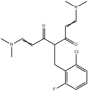 (1Z,6E)-4-(2-CHLORO-6-FLUOROBENZYL)-1,7-BIS(DIMETHYLAMINO)-1,6-HEPTADIENE-3,5-DIONE Struktur