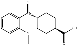 TRANS-4-(2-THIOMETHYLBENZOYL)CYCLOHEXANE-1-CARBOXYLIC ACID Struktur