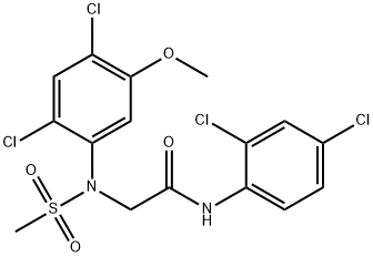 2-[2,4-DICHLORO-5-METHOXY(METHYLSULFONYL)ANILINO]-N-(2,4-DICHLOROPHENYL)ACETAMIDE Struktur