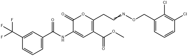 METHYL 6-(2-([(2,3-DICHLOROBENZYL)OXY]IMINO)ETHYL)-2-OXO-3-([3-(TRIFLUOROMETHYL)BENZOYL]AMINO)-2H-PYRAN-5-CARBOXYLATE Struktur