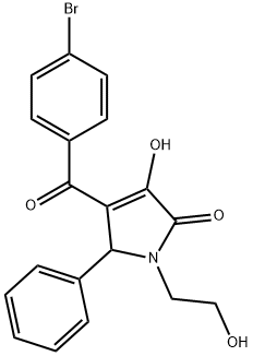 4-(4-BROMOBENZOYL)-3-HYDROXY-1-(2-HYDROXYETHYL)-5-PHENYL-1,5-DIHYDRO-2H-PYRROL-2-ONE Struktur