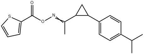 2-([((1-[2-(4-ISOPROPYLPHENYL)CYCLOPROPYL]ETHYLIDENE)AMINO)OXY]CARBONYL)THIOPHENE Struktur