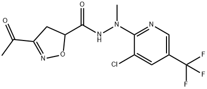 3-ACETYL-N'-[3-CHLORO-5-(TRIFLUOROMETHYL)-2-PYRIDINYL]-N'-METHYL-4,5-DIHYDRO-5-ISOXAZOLECARBOHYDRAZIDE Struktur