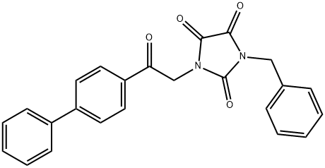 1-BENZYL-3-(2-[1,1'-BIPHENYL]-4-YL-2-OXOETHYL)-1H-IMIDAZOLE-2,4,5(3H)-TRIONE Struktur