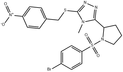 3-(1-[(4-BROMOPHENYL)SULFONYL]-2-PYRROLIDINYL)-4-METHYL-5-[(4-NITROBENZYL)SULFANYL]-4H-1,2,4-TRIAZOLE Struktur