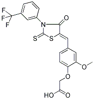 [2-METHOXY-4-[4-OXO-2-THIOXO-3-(3-TRIFLUOROMETHYL-PHENYL)-THIAZOLIDIN-5-YLIDENEMETHYL]-PHENOXY]-ACETIC ACID Struktur