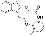 ((1-[2-(2-METHYLPHENOXY)ETHYL]-1H-BENZIMIDAZOL-2-YL)THIO)ACETIC ACID Struktur