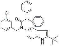 N-(2-TERT-BUTYL-(1H)-INDOL-5-YL)-N-(3-CHLOROBENZYL)DIPHENYLACETAMIDE Struktur