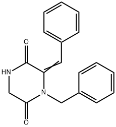 1-BENZYL-6-(PHENYLMETHYLENE)TETRAHYDRO-2,5-PYRAZINEDIONE Struktur