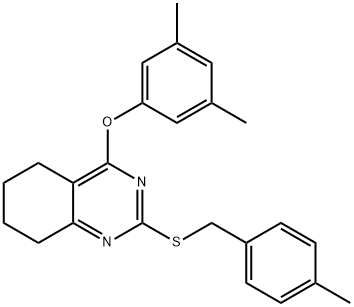 3,5-DIMETHYLPHENYL 2-[(4-METHYLBENZYL)SULFANYL]-5,6,7,8-TETRAHYDRO-4-QUINAZOLINYL ETHER Struktur