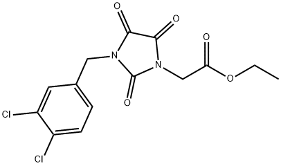 ETHYL 2-[3-(3,4-DICHLOROBENZYL)-2,4,5-TRIOXO-1-IMIDAZOLIDINYL]ACETATE Struktur