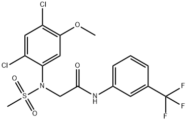 2-[2,4-DICHLORO-5-METHOXY(METHYLSULFONYL)ANILINO]-N-[3-(TRIFLUOROMETHYL)PHENYL]ACETAMIDE Struktur