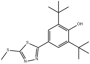 2,6-DI(TERT-BUTYL)-4-[5-(METHYLSULFANYL)-1,3,4-THIADIAZOL-2-YL]BENZENOL Struktur