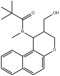 N-[2-(HYDROXYMETHYL)-2,3-DIHYDRO-1H-BENZO[F]CHROMEN-1-YL]-N,2,2-TRIMETHYLPROPANAMIDE Struktur