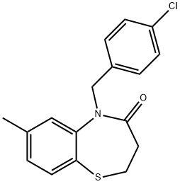 5-(4-CHLOROBENZYL)-7-METHYL-2,3-DIHYDRO-1,5-BENZOTHIAZEPIN-4(5H)-ONE Struktur