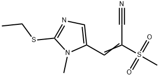 3-[2-(ETHYLSULFANYL)-1-METHYL-1H-IMIDAZOL-5-YL]-2-(METHYLSULFONYL)ACRYLONITRILE Struktur