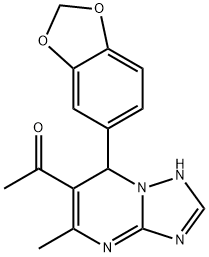 1-[7-(1,3-BENZODIOXOL-5-YL)-5-METHYL-4,7-DIHYDRO[1,2,4]TRIAZOLO[1,5-A]PYRIMIDIN-6-YL]-1-ETHANONE Struktur