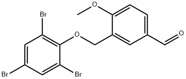 4-METHOXY-3-(2,4,6-TRIBROMO-PHENOXYMETHYL)-BENZALDEHYDE Struktur