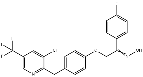 2-(4-([3-CHLORO-5-(TRIFLUOROMETHYL)-2-PYRIDINYL]METHYL)PHENOXY)-1-(4-FLUOROPHENYL)-1-ETHANONE OXIME Struktur