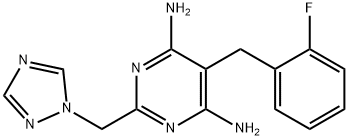 5-(2-FLUOROBENZYL)-2-(1H-1,2,4-TRIAZOL-1-YLMETHYL)-4,6-PYRIMIDINEDIAMINE Struktur